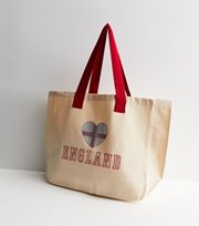 New Look Cream England Football Glitter Logo Tote Bag